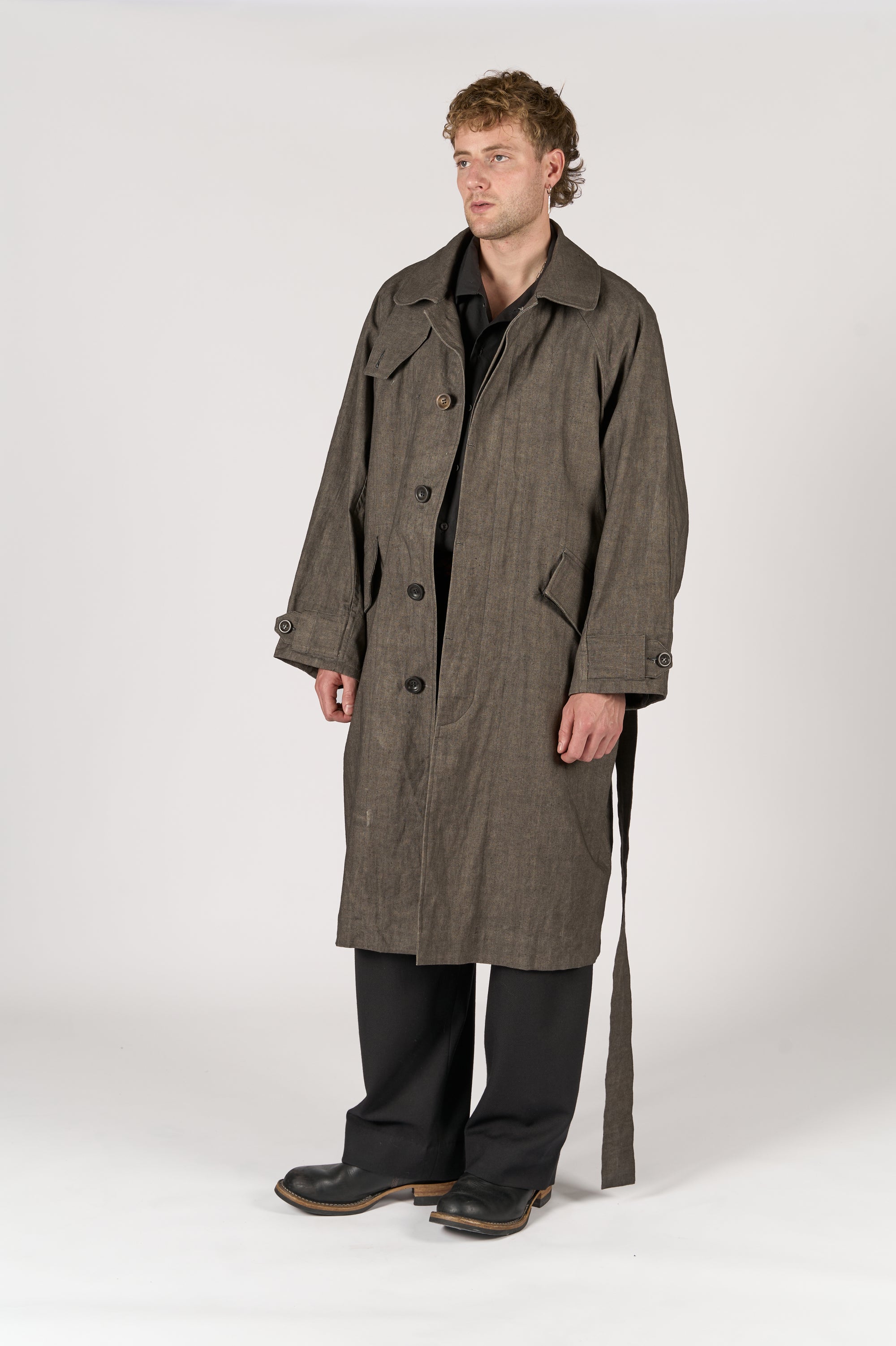 Raglan coat - Sumi Dye Canvas