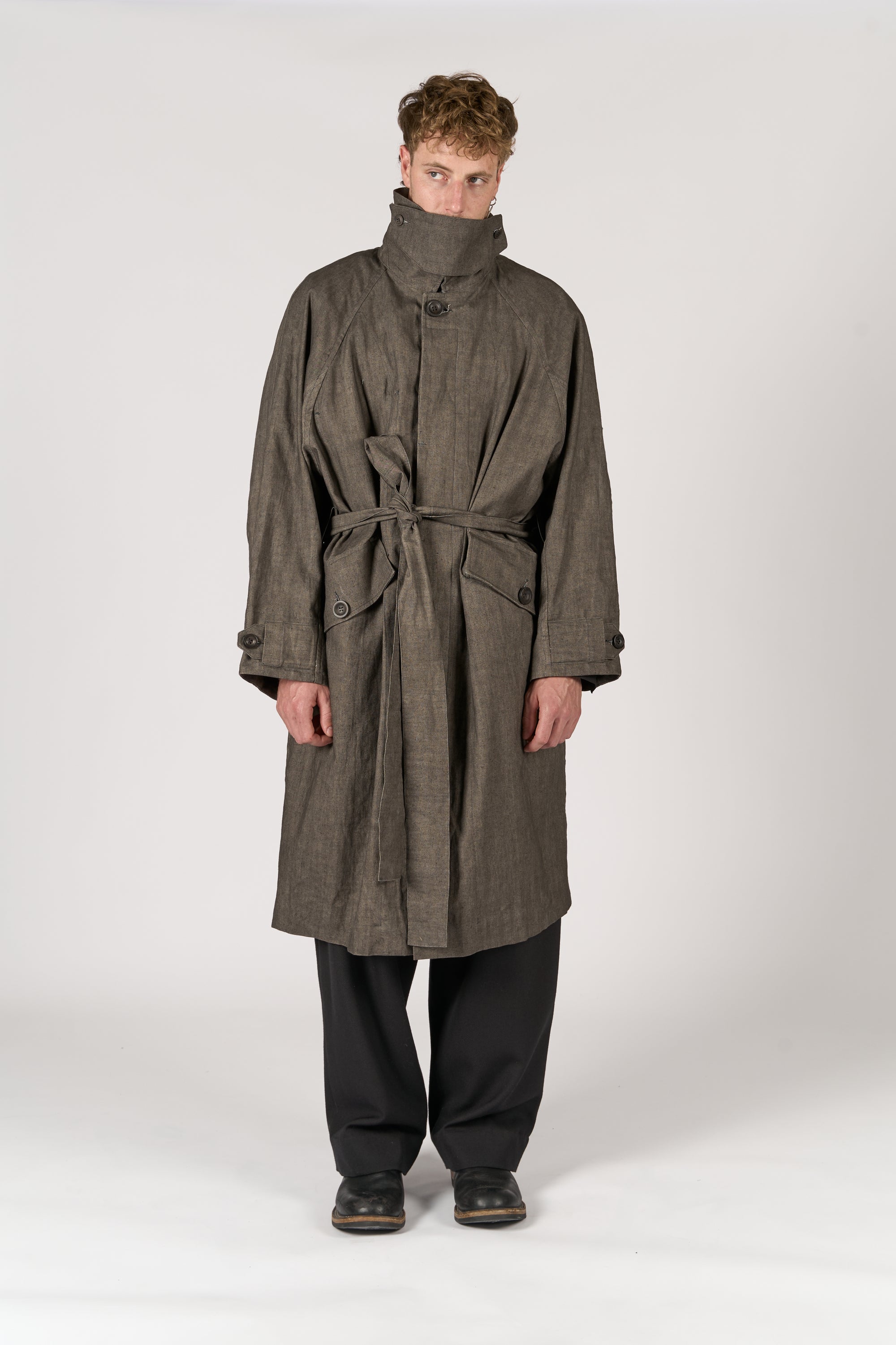 Raglan coat - Sumi Dye Canvas