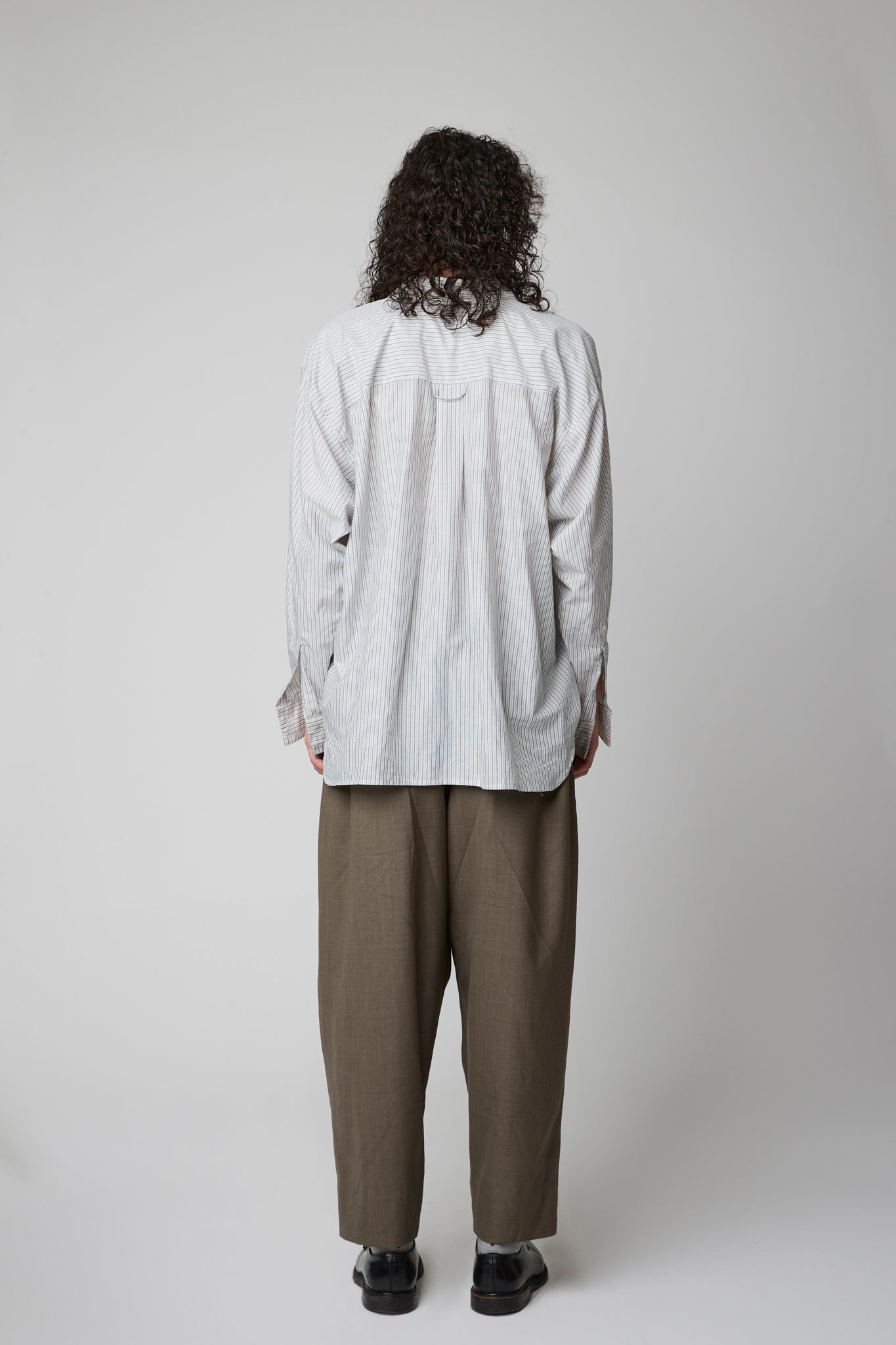 classic shirt - cotton cashmere blue pinstripe shirting