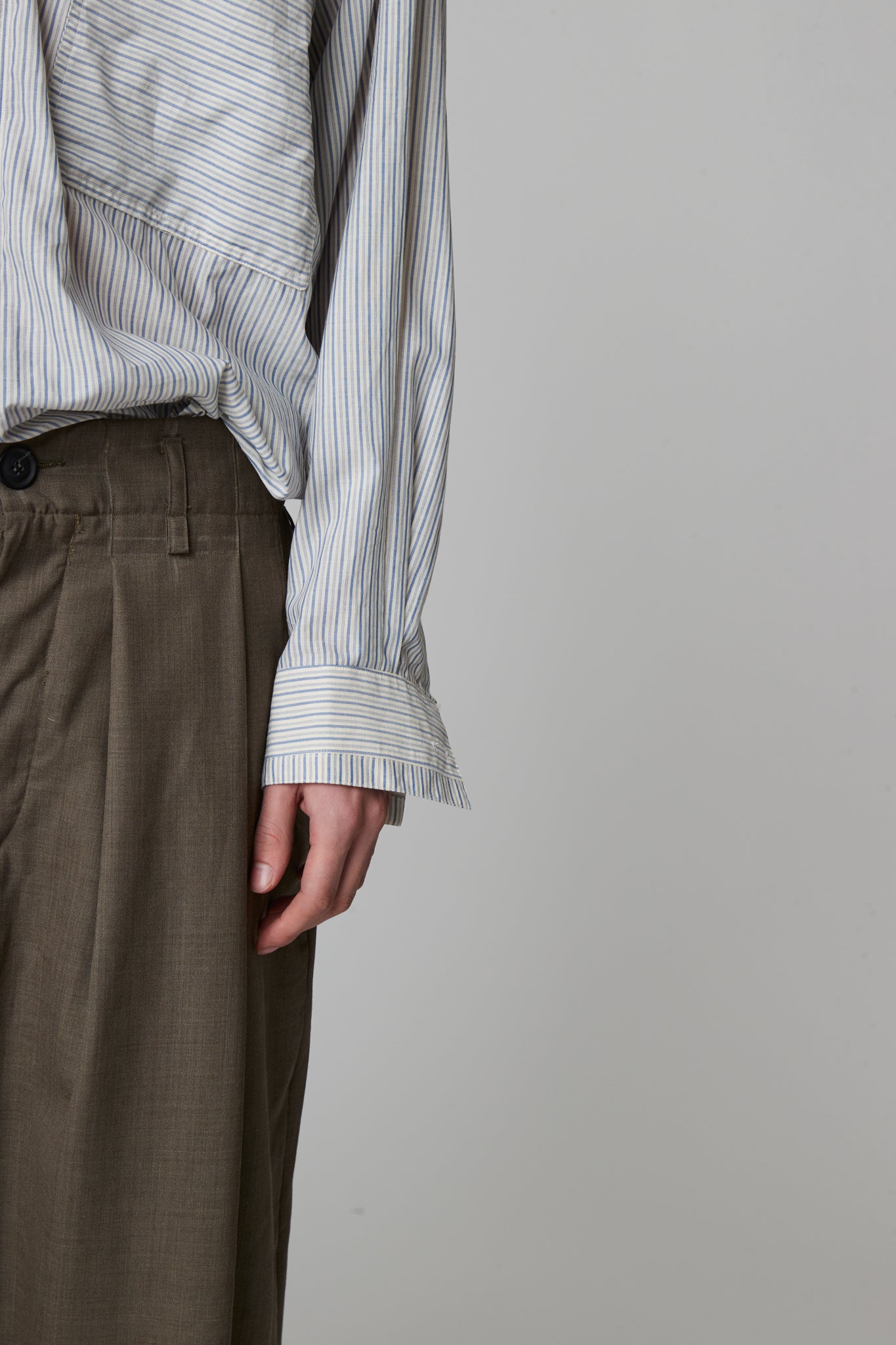 classic shirt - cotton cashmere blue pinstripe shirting