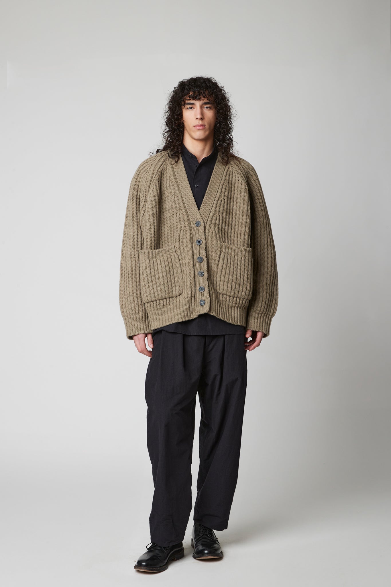 Boxy grandpa cardigan - extra fine merino wool