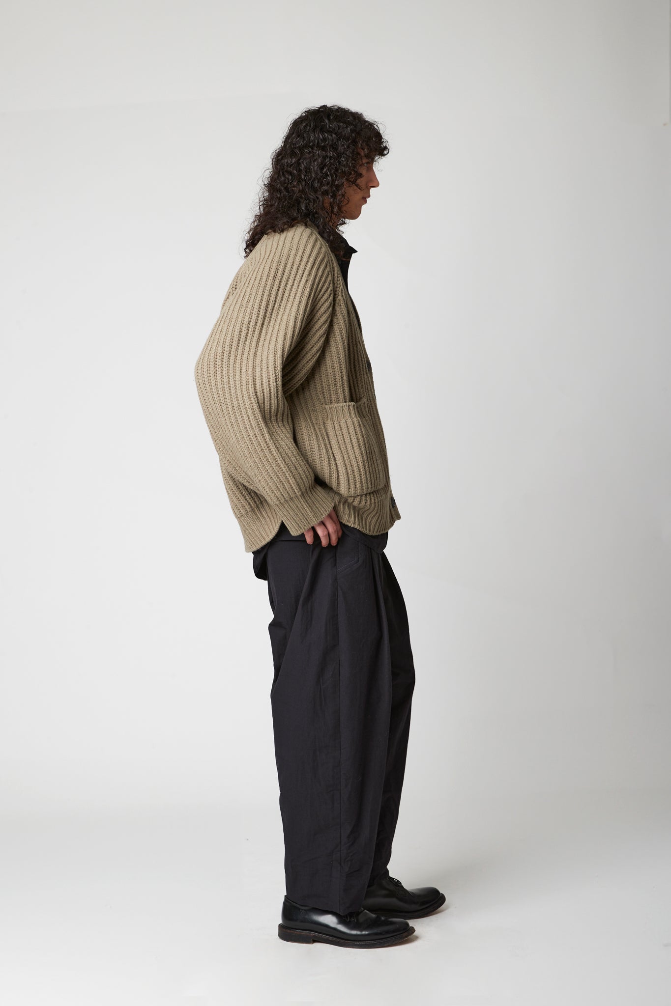 Boxy grandpa cardigan - extra fine merino wool