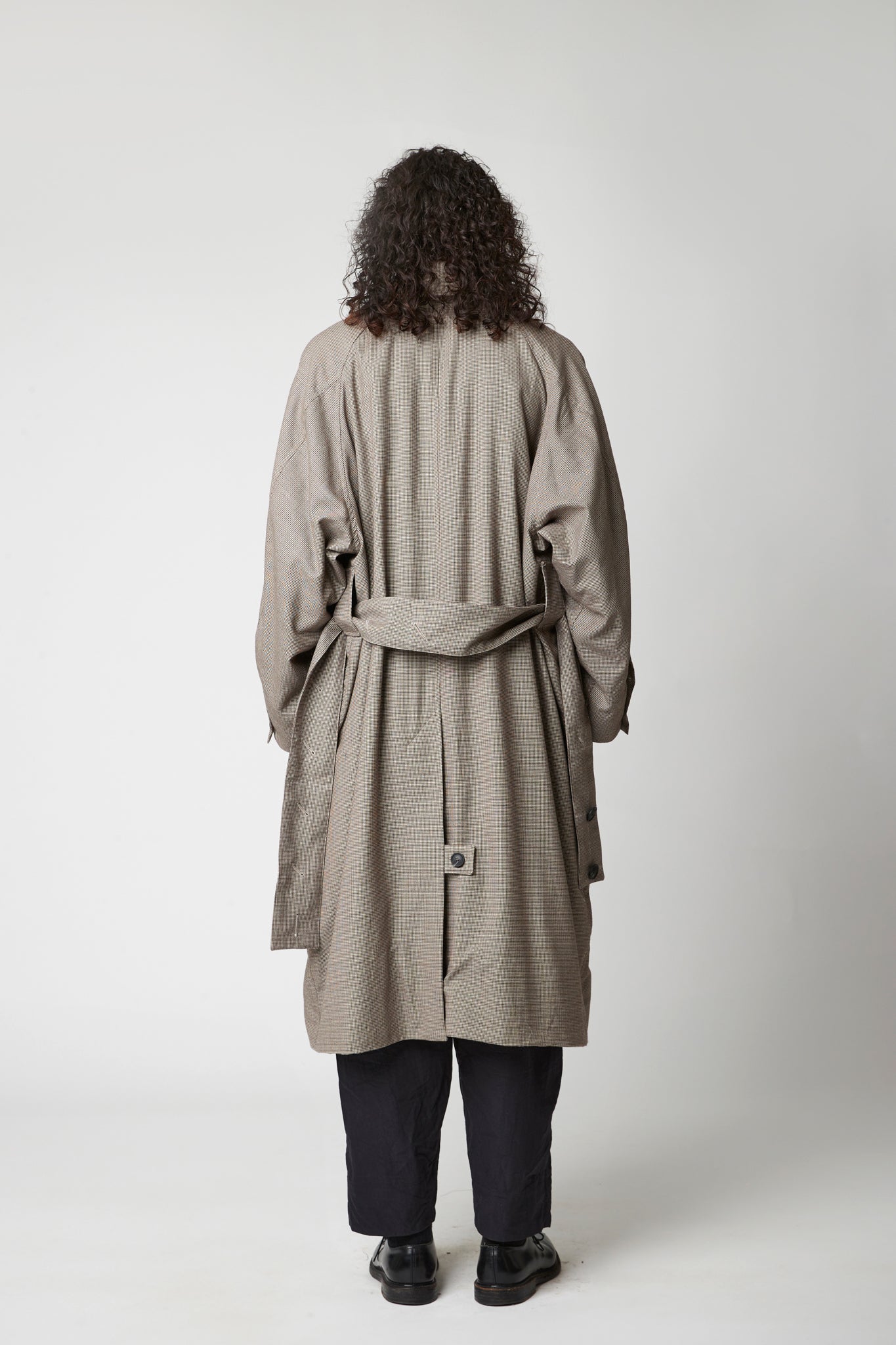 Raglan sleeve overcoat - 100's Houndstooth Wool