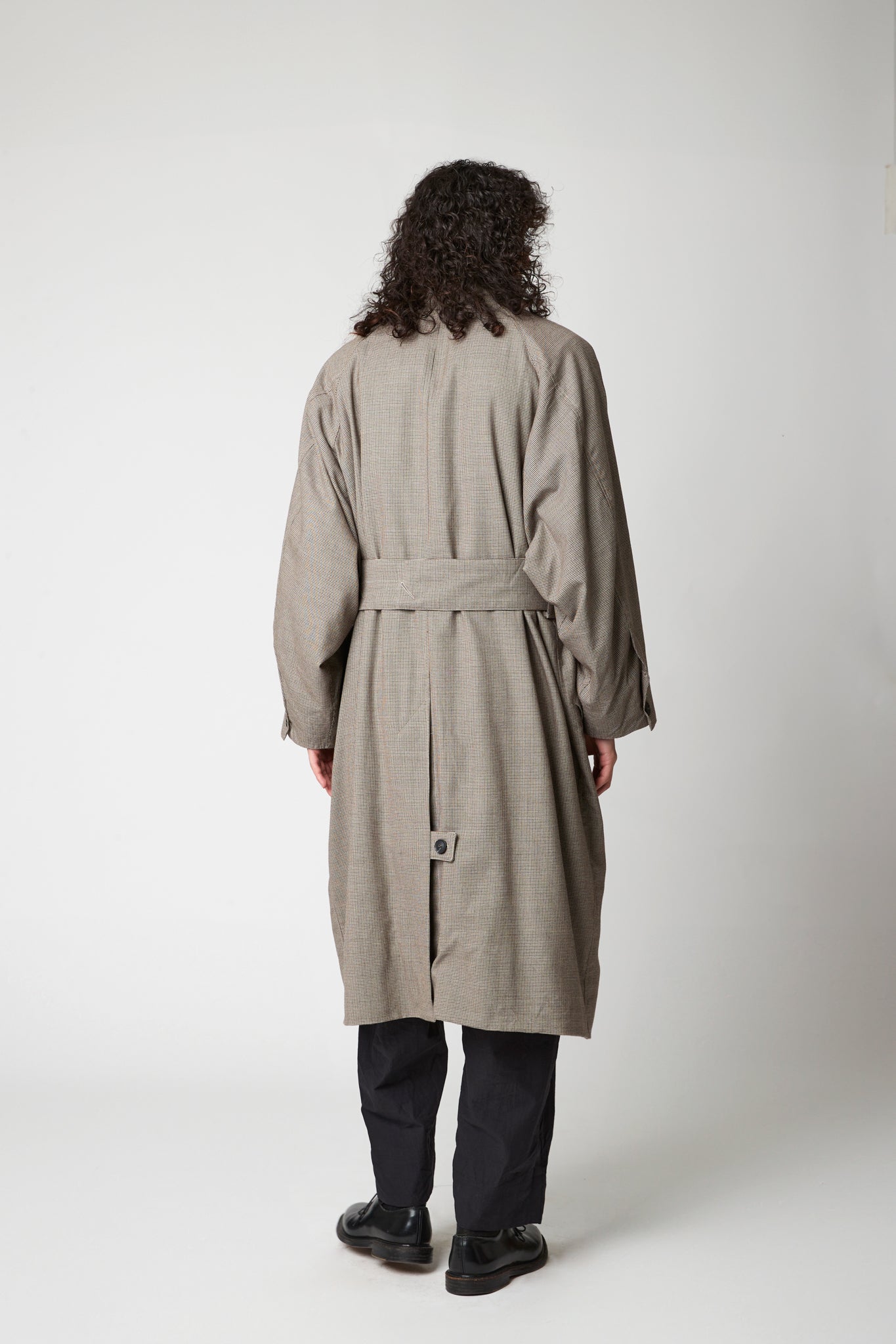 Raglan sleeve overcoat - 100's Houndstooth Wool