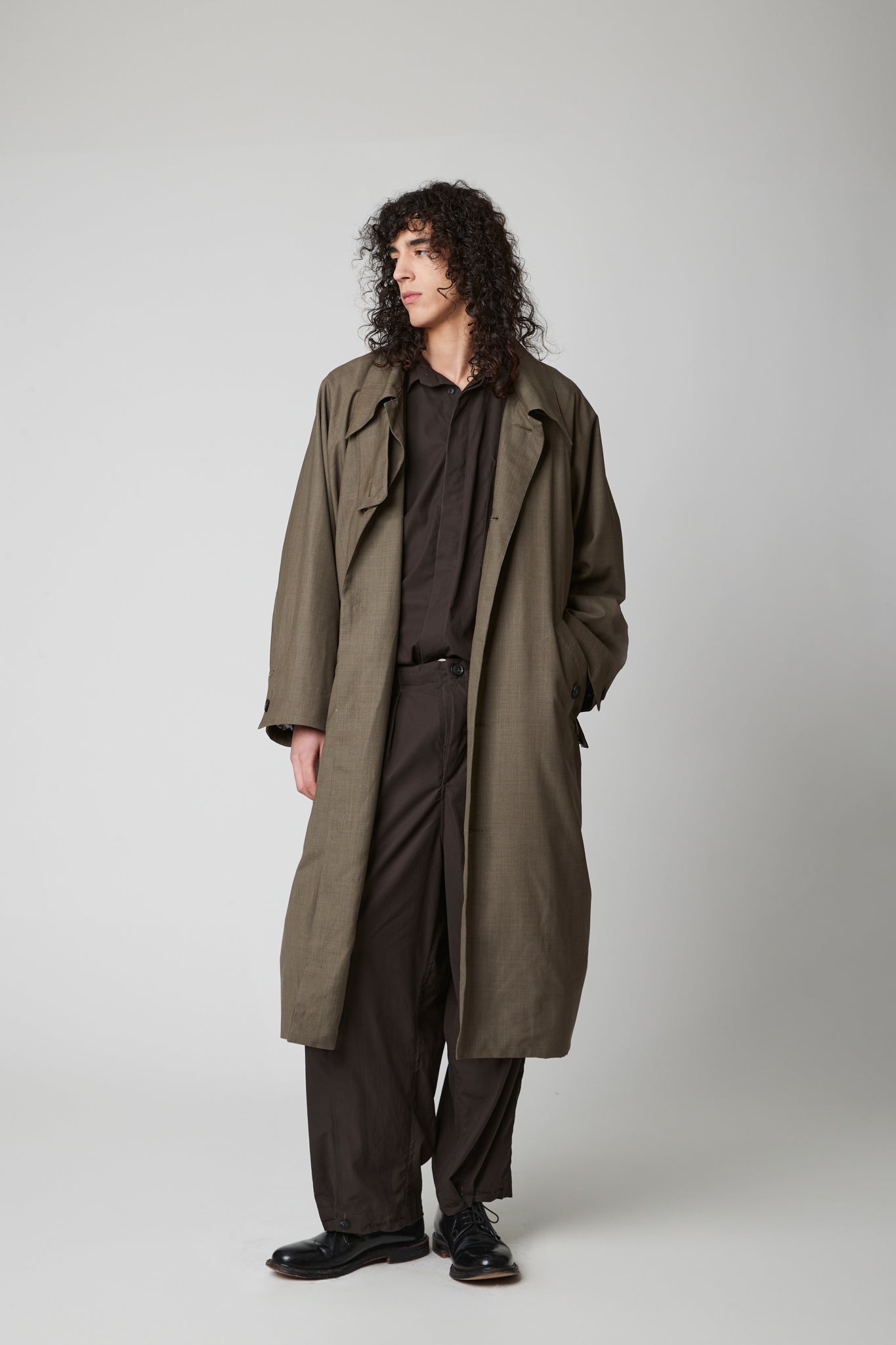 Raglan sleeve overcoat - Extra Fine Merino Wool Suiting