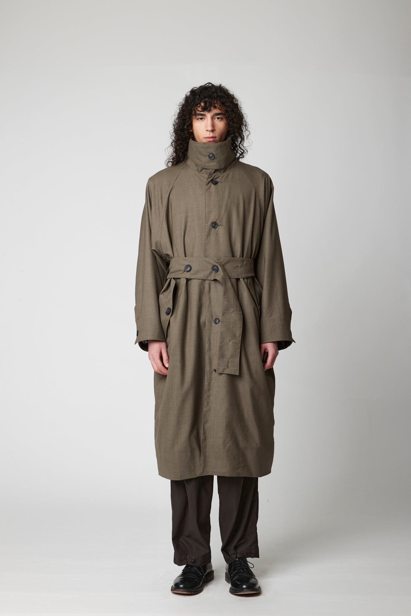 Raglan sleeve overcoat - Extra Fine Merino Wool Suiting