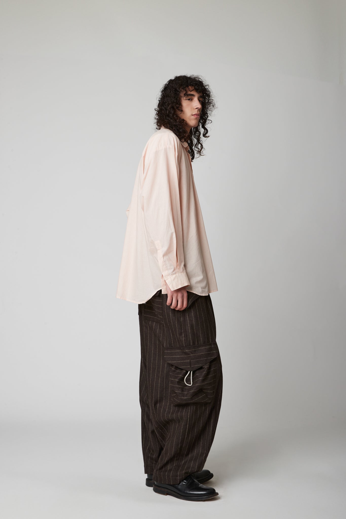 classic shirt - cotton cashmere pink pinstripe shirting