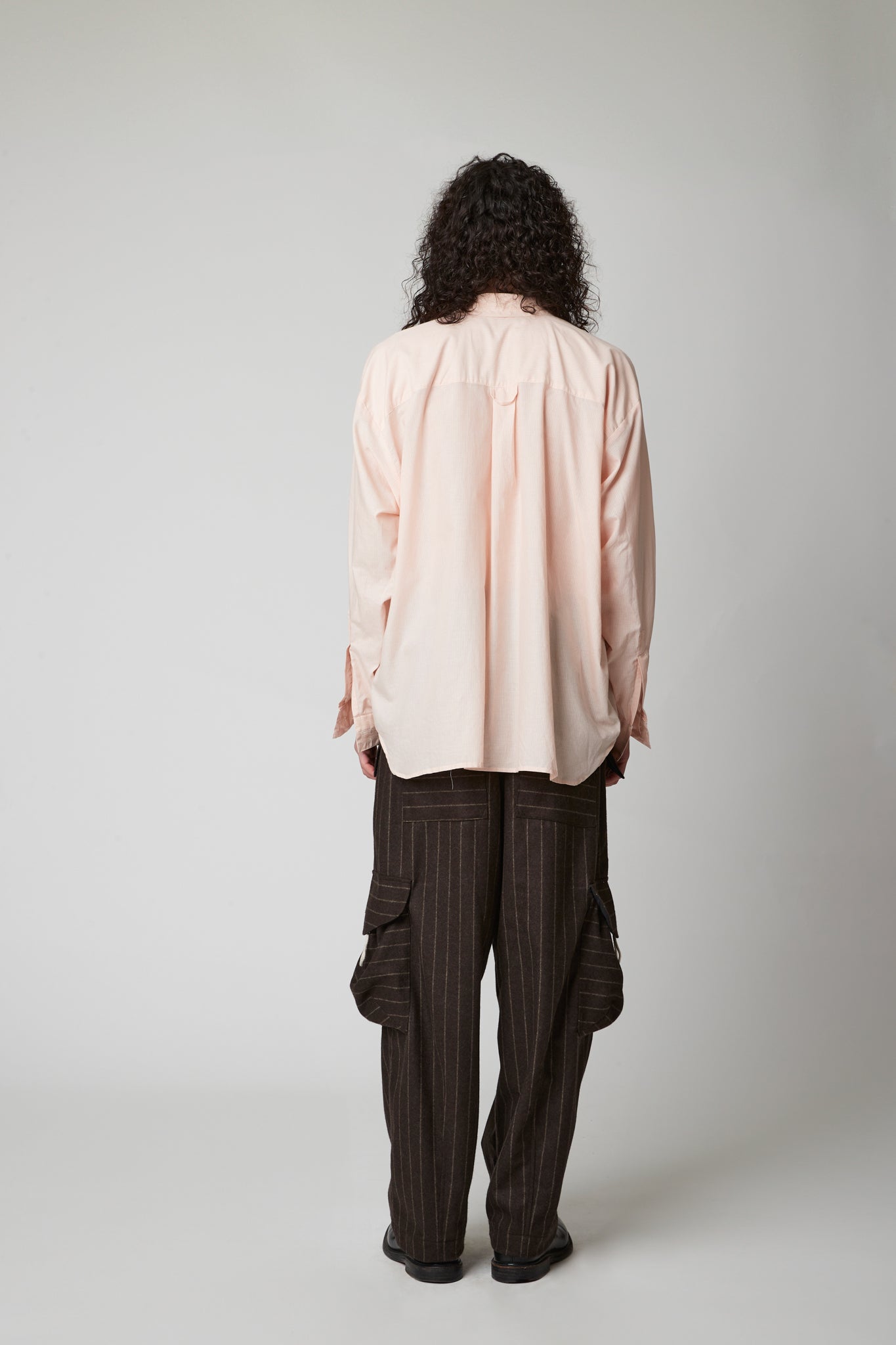 classic shirt - cotton cashmere pink pinstripe shirting