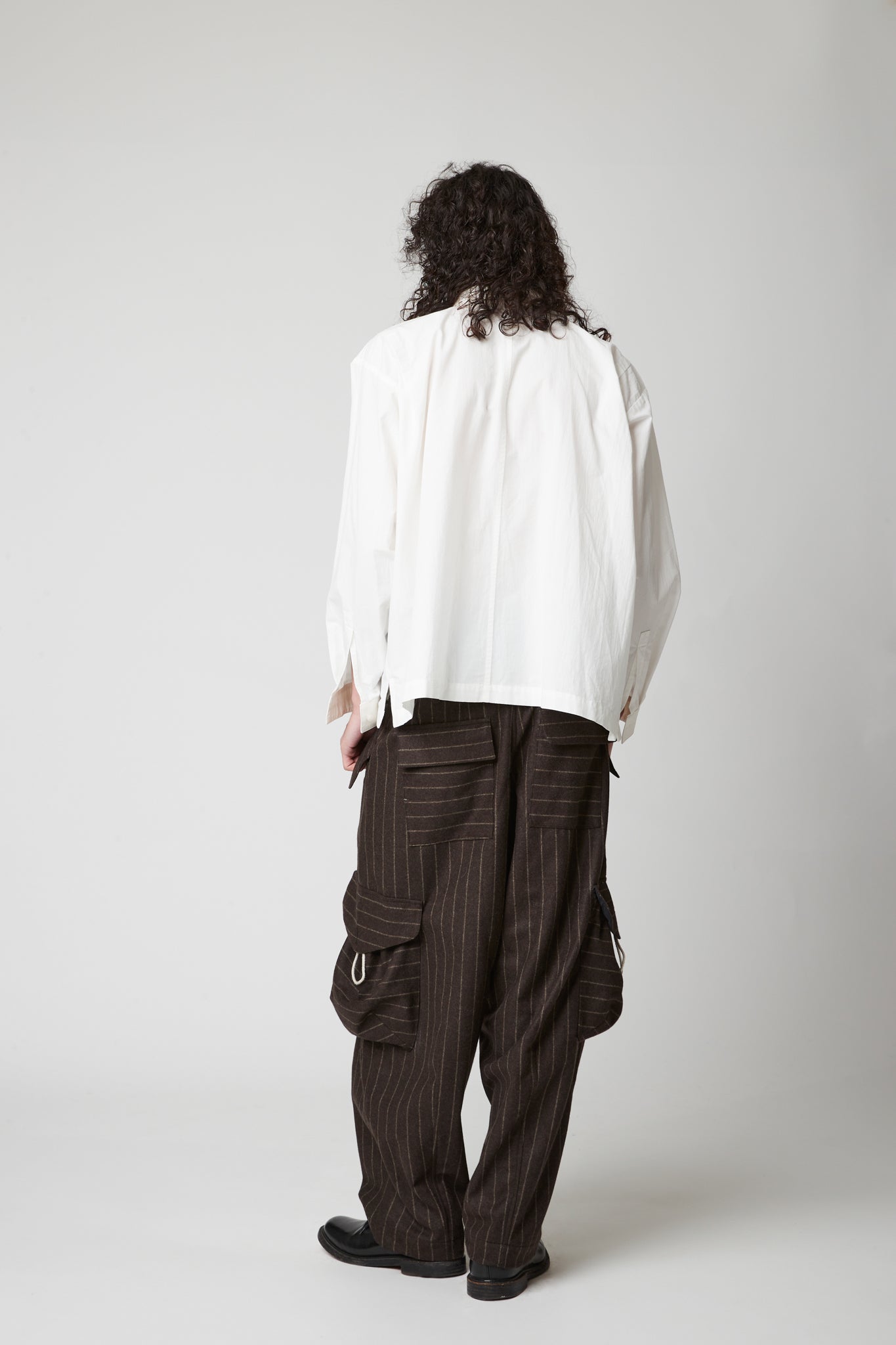 High Neck Shirt -  Cotton crossgrain